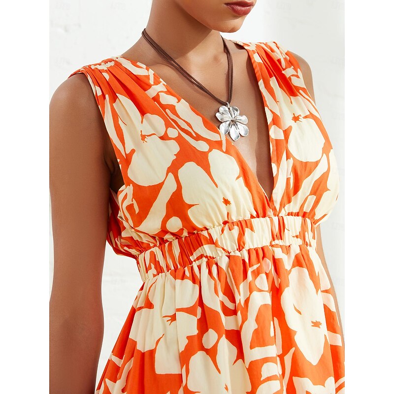 Cotton Resort Wear Sleeveless Floral Maxi Dress3