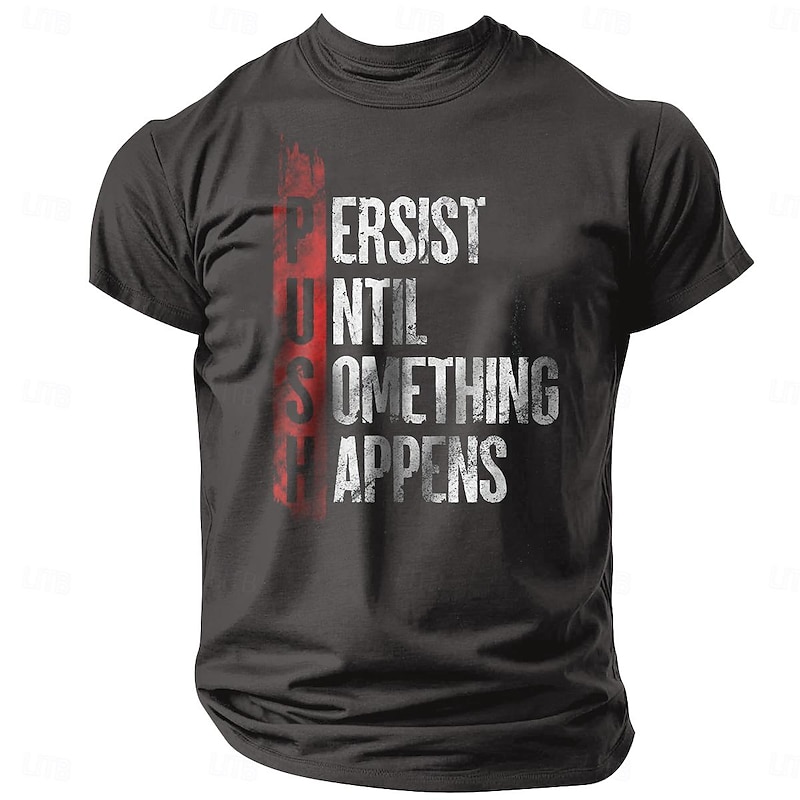 Men's Quotes & Sayings Letter Print T Shirt Tee Top 100% Cotton Short Sleeve Graphic Shirt Black Dark Blue Dark Gray Comfortable Tee Street Sports Outdoor Fashion Designer Clothing