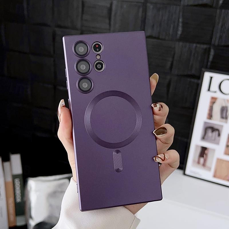 Phone Case For Samsung Galaxy S25 S24 S23 S23 FE S22 S21 Ultra Plus S20 Back Cover Support Wireless Charging Shockproof TPU Plating4