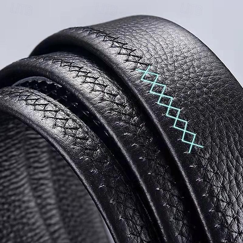 Men's Belt Faux Leather Belt Casual Belt Waist Belt Black 1# Black Iron Adjustable Plain Outdoor Daily4