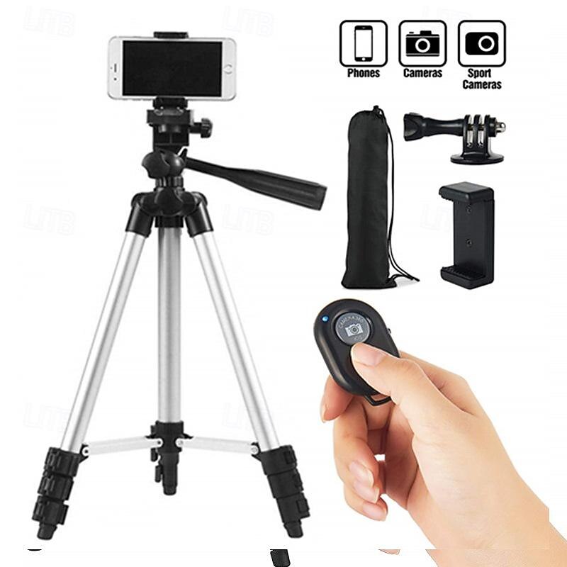 DSLR Tripod For Camera Phone Aluminum Travel Tripode Flexible Lightweight Light Stand Photography for Live Youtube Cellphone2