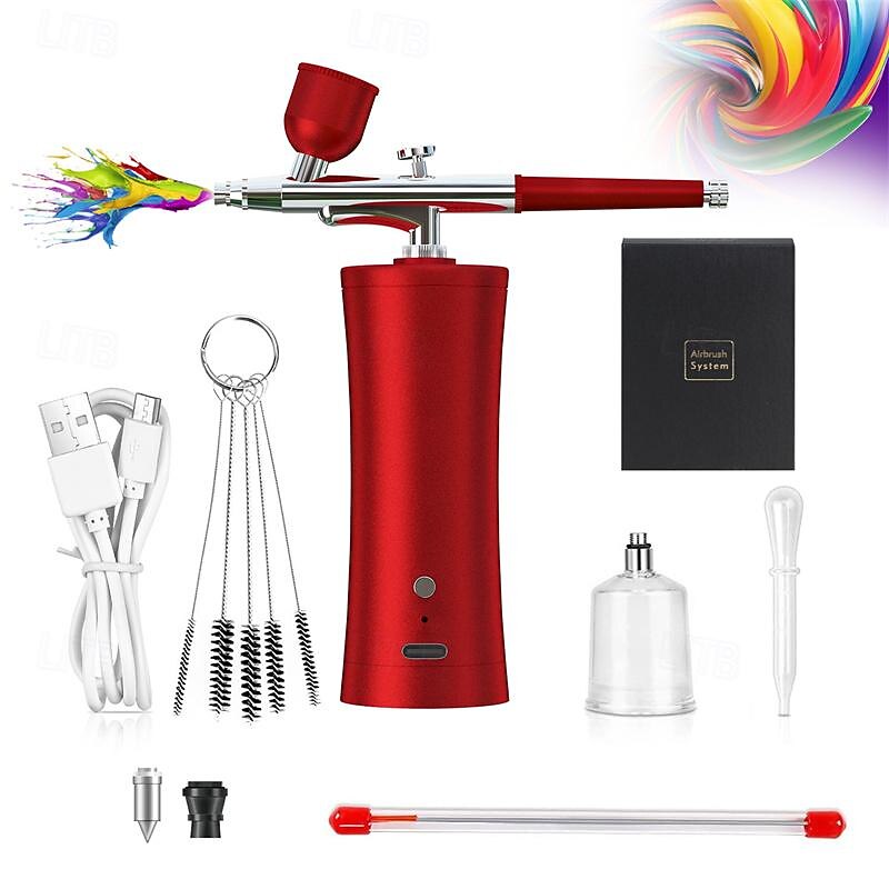 Compact Rechargeable Airbrush Kit  USB-Powered Precision 0.3mm Tip Portable for Makeup Tattoos Artistry Crafting2
