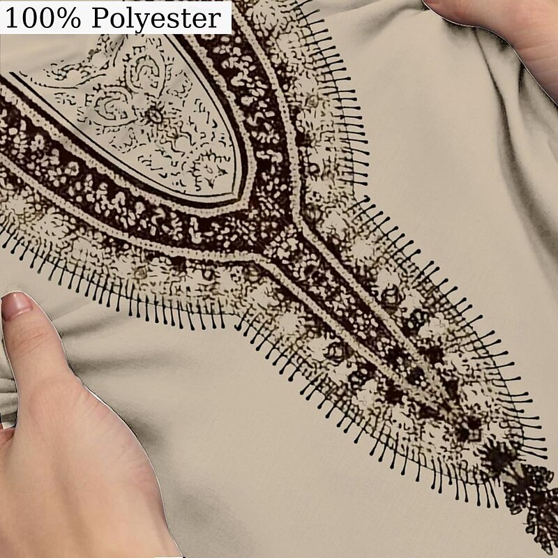 African Pattern V Neck Men's Ethnic Style 3D Print T shirt Tee Henley Shirt Casual Daily T shirt Blue Khaki Short Sleeve Henley Shirt Summer Clothing Apparel S M L XL 2XL 3XL3