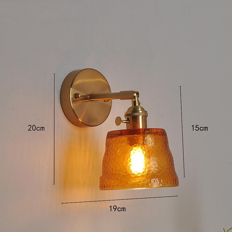 Wall Lamp Glass Plug in/no Plug Bedside Reading Lamp Headboard Wall Mounted Lights E27 Lighting Fixture for Background Wall Living Room4