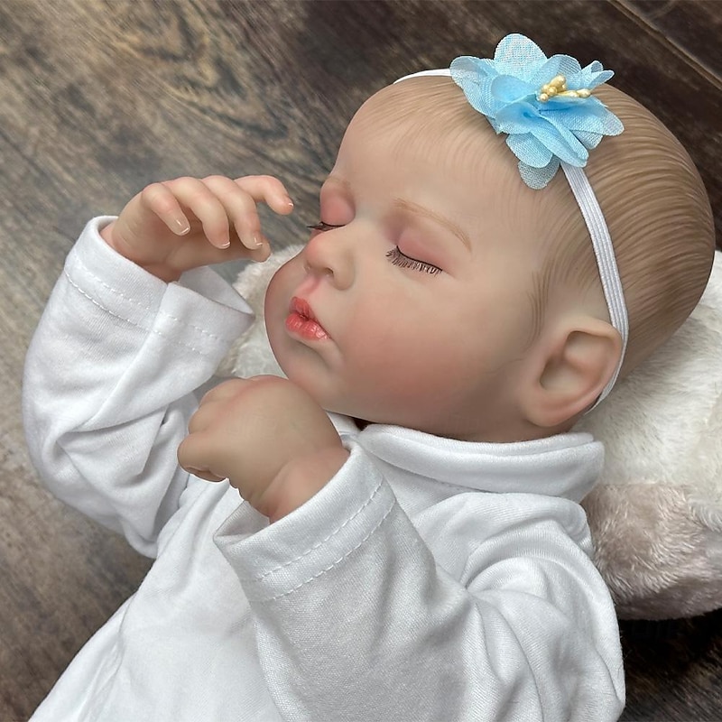 20 inch Reborn Doll Baby & Toddler Toy Reborn Toddler Doll Doll Reborn Baby Doll Baby Reborn Baby Doll Loulou Newborn lifelike Gift Hand Made Non Toxic Silicone Vinyl LOULOU with Clothes and4