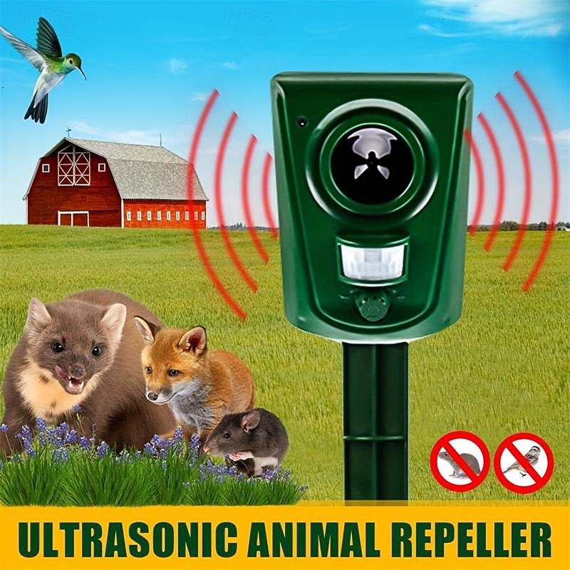 Solar-Powered Ultrasonic Animal Repeller -Waterproof MotionSensor Deterrent for Cats Dogs Birds and Wildlife in Gardens &Outdoors4