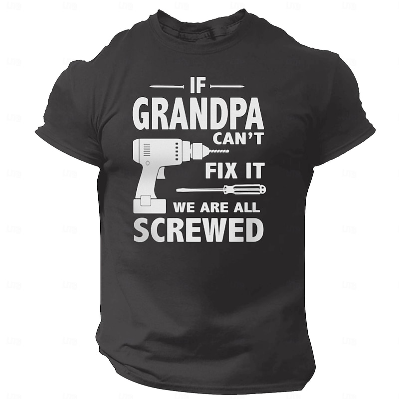 Men's Father's Day Letter Print Grandpa T Shirt Tee Top 100% Cotton Short Sleeve Graphic Shirt Dark Blue Dark Gray Comfortable Tee Street Sports Outdoor Fashion Designer Clothing4