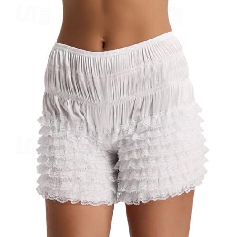 Lolita Ruffle Shorts Bloomers Cute Lace Trim Pumpkin Pants Layered Bottoms Pettipants Retro Vintage Rococo Baroque Shorts for Women Girl2
