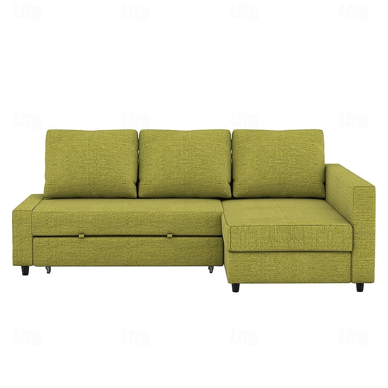 Linen Sofa Cover with Storage Solid Color Quilted Cotton and Linen Slipcovers FRIHETcover LITB PRIME cover3