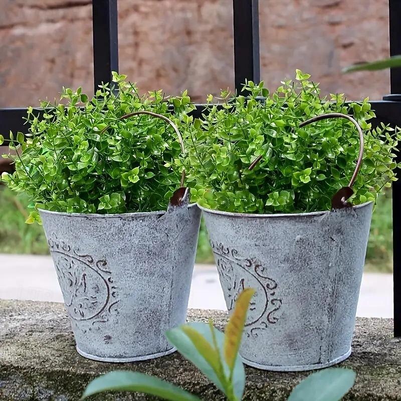 10 Branches Outdoor Artificial Plants 7-Stem Eucalyptus and Money Leaf Bouquet: Artificial Greenery for Wall Decoration, Wedding, Garden Landscaping, and Event Backdrops4