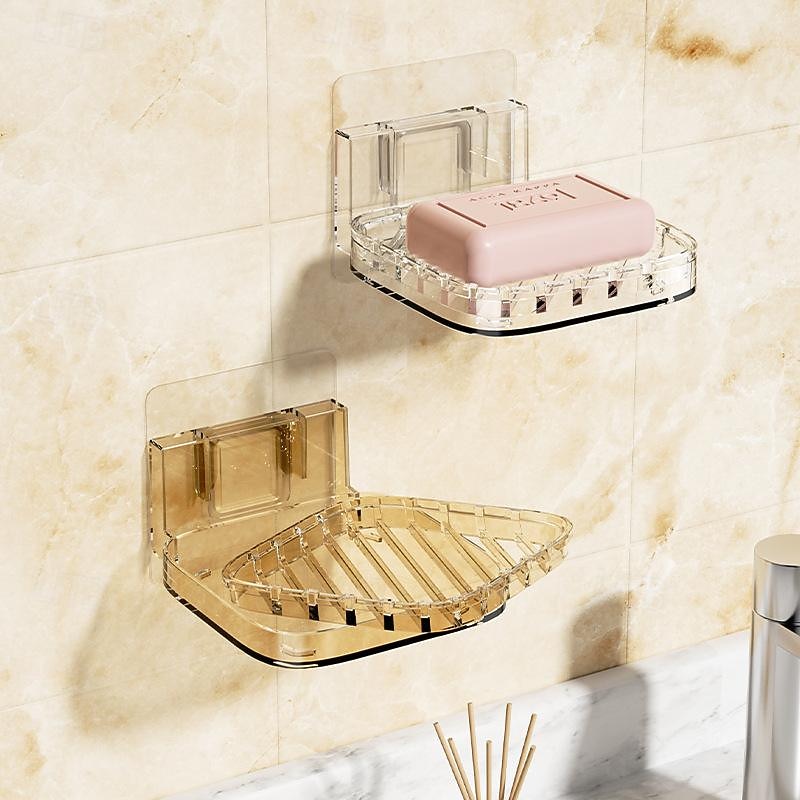 Adhesive Wall-Mount Soap Dish: Creative Large Drainage Soap Box for Bathroom, No Drilling Needed4