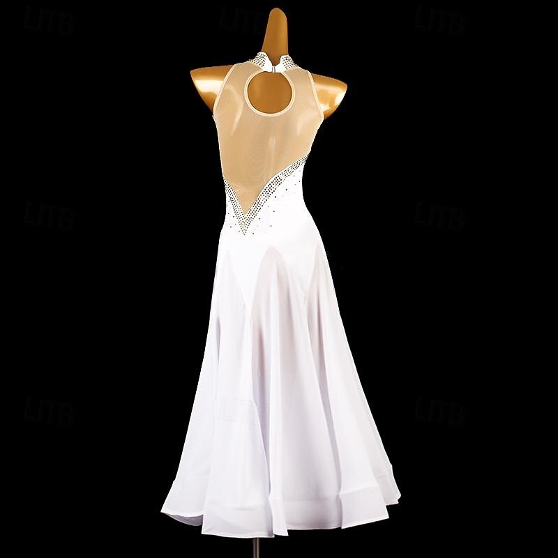 Ballroom Dance Dress Crystals / Rhinestones Women's Performance Daily Wear Sleeveless Spandex2