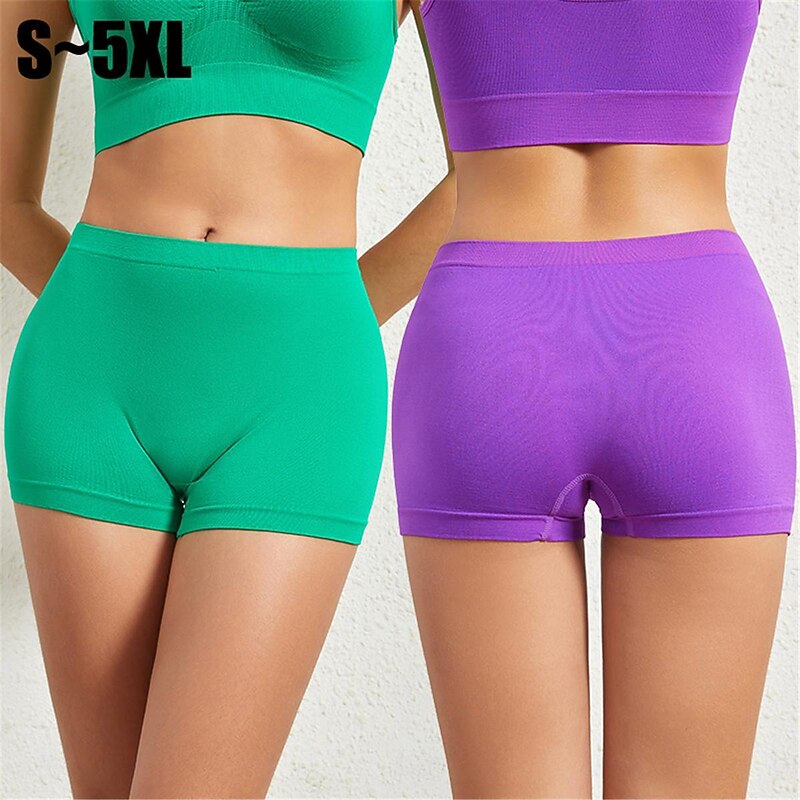 Women's Panties Shapewear Pure Color Sport Basic Home Gyms Nylon Breathable Shorts Summer Spring Home Outfits3