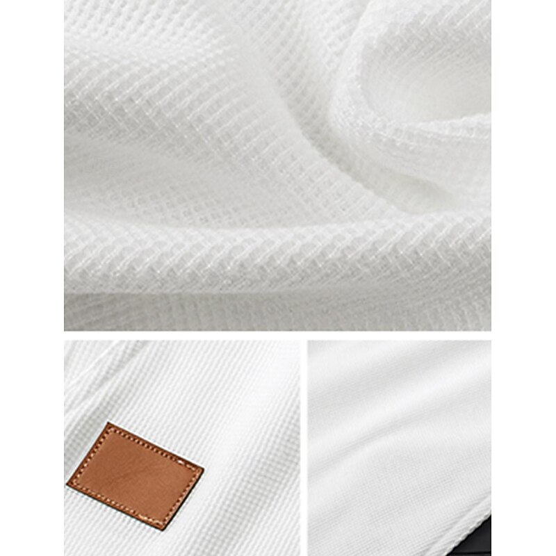 Men's Waffle Shorts Sweat Shorts Shorts Bermuda shorts Drawstring Elastic Waist Plain Comfort Breathable Short Outdoor Daily Running Sports Fashion Black White Micro-elastic4