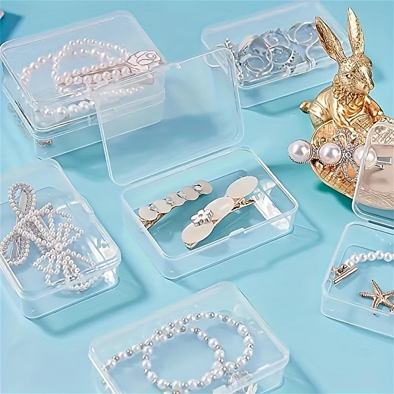 12pcs Transparent Plastic Packaging Box for Hardware Tools, Sample Display, Parts Packaging, and Card Storage - Modern Clear Storage Box with Snap Fasteners, Ideal for Crafts, Jewelry, Home, and Office Supplies3