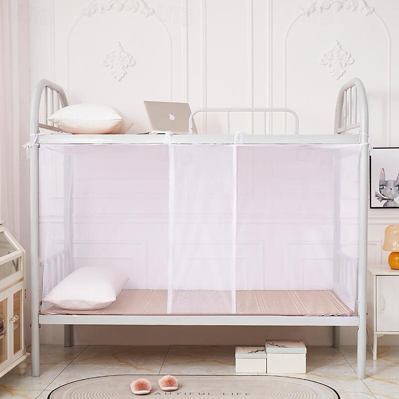 Mosquito Net Density Strap Student Dorm Mosquito Net Solid Color White Courtyard Wedding Mosquito Netting Include Pair of Rope Mosquito Prevention Hooks Mosquito Netting4