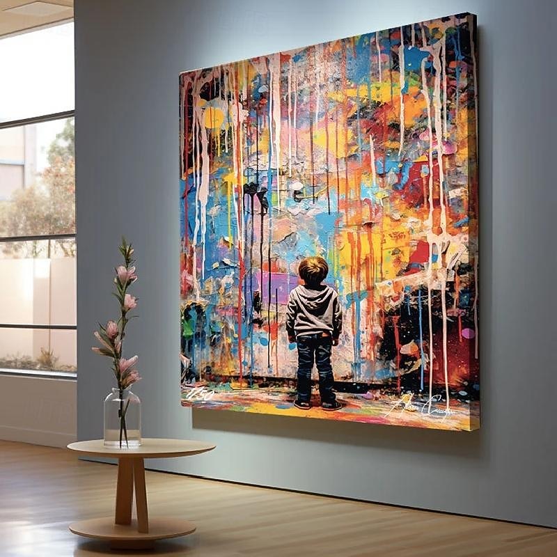 Street  art oil painting Hand painted Cityscape Oil Painting handmade Textured Canvas Art Skyline Landscape Art Urban Street Scene Painting Modern artwork for Living Room Wall Decor4