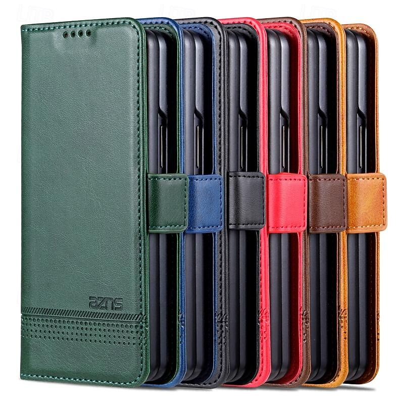 Phone Case For Samsung Galaxy Z Fold 7 Z Fold 6 Z Fold 5 Z Fold 4 Z Fold 3 Wallet Case Full Body Protective Kickstand Card Slot Retro PC PU Leather2