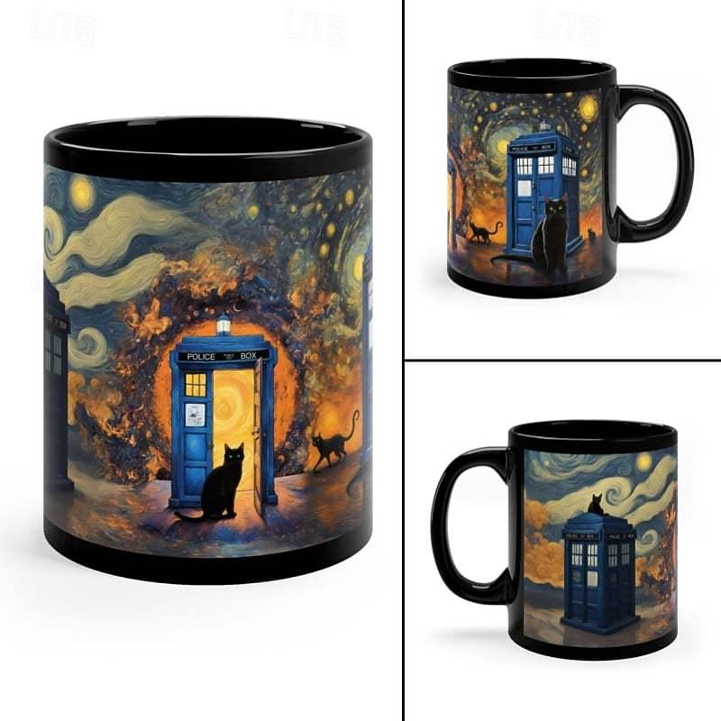 Ceramic Doctor Insp Mug Tardis-Inspired Creation Perfect for Creative Souls and Fans of Doctor Who, Making It an Ideal Gift for Those Who Appreciate Imaginative Design2