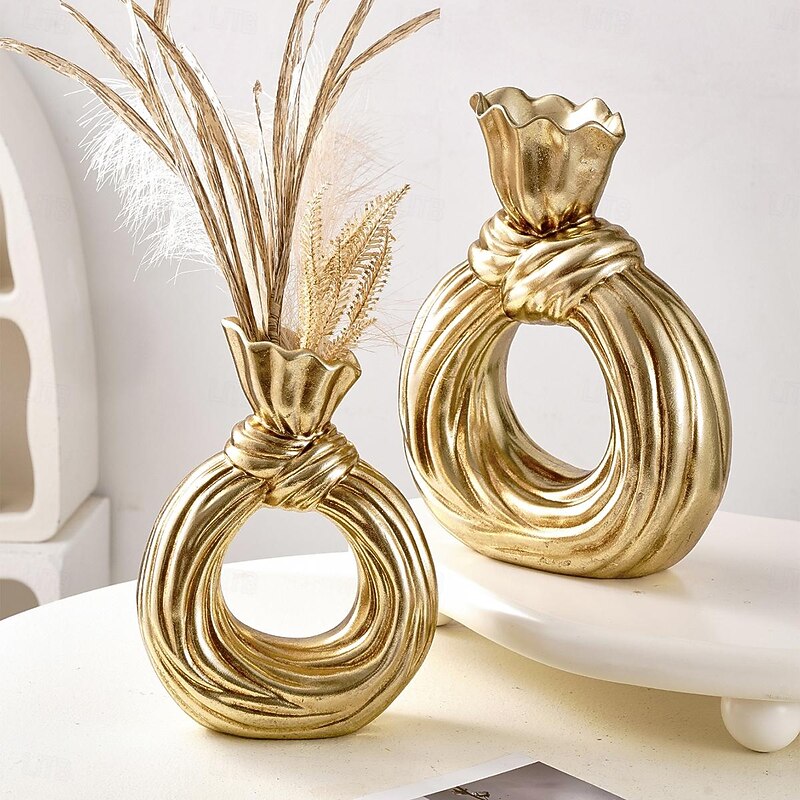 Minimalist Spiral Circle Vase, Resin Home Decor for Dining Room, Hotel, Restaurant, Tabletop and Entryway Decoration, Ideal for Floral and Green Plant Hydroponics, All-Season Use