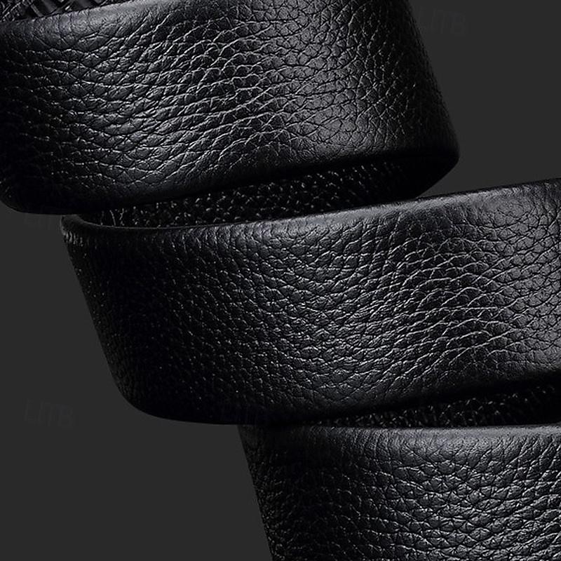Men's Belt Faux Leather Belt Casual Belt Waist Belt Black 1# Black Iron Adjustable Plain Outdoor Daily3
