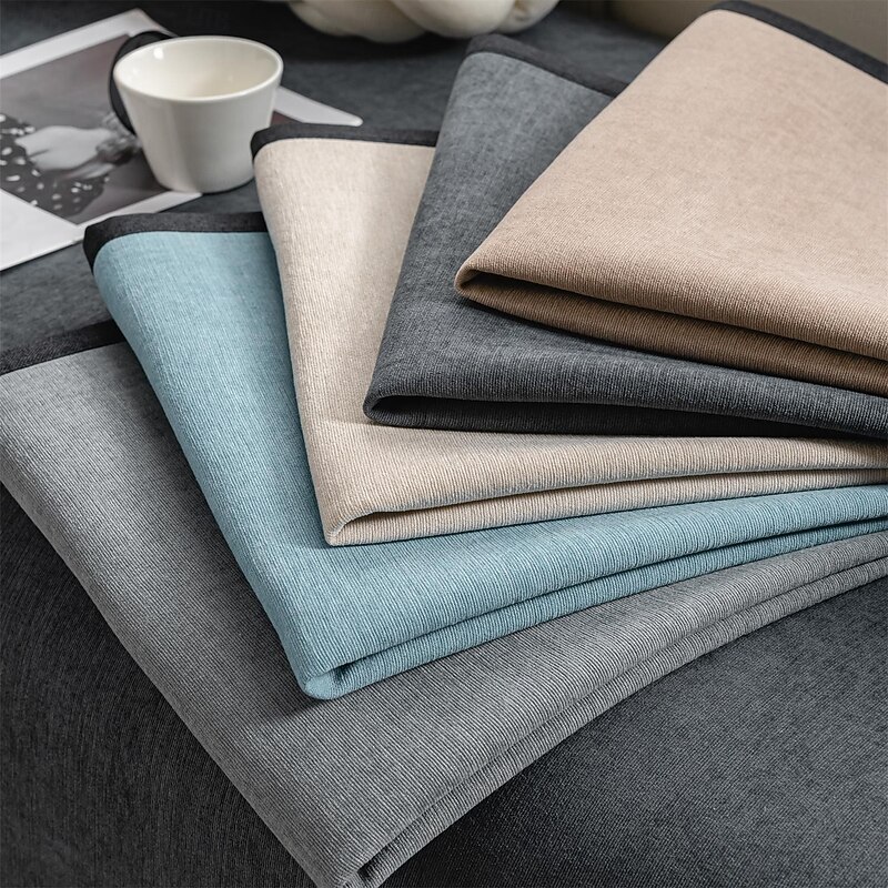 Embroidery Chenille Anti-Slip Sofa Seat Cushion Cover Slipcovers Solid Color2