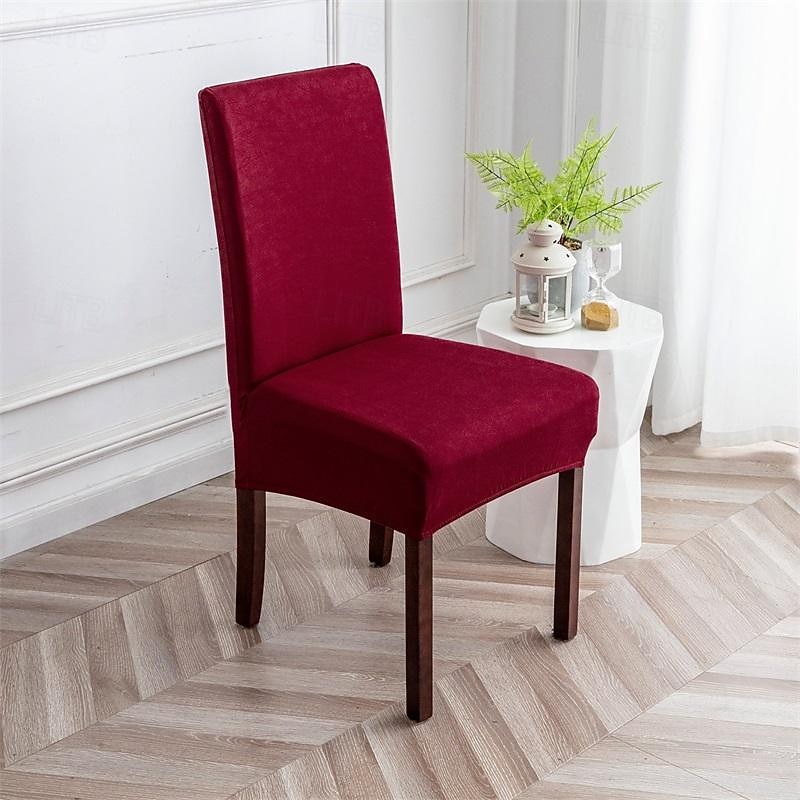 2 Pcs Milk Silk Solid Color Chair Cover Household Half Chair Cover Solid Color Stool Cover2