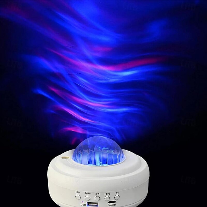 Aurora Projector Night Light with Music 10W LED Star Light Projector Moon Projector with Music Night Light for Kids Room Decor Living Room Office Countertop Bedroom3