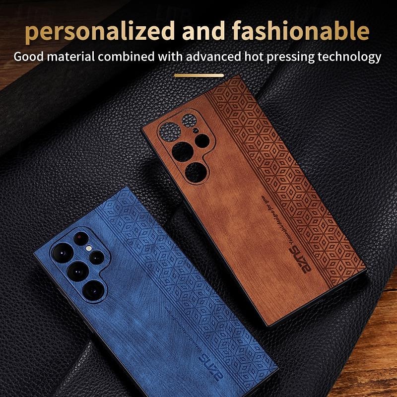 Phone Case For Samsung Galaxy S25 S24 S23 S23 FE S22 S21 Ultra Plus A55 5G A35 5G A25 A15 Back Cover Non-Yellowing Warm Shockproof Retro TPU PU Leather4