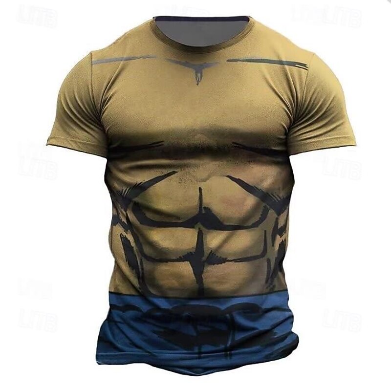 Funny Muscle T-shirt Print 3D Funny For Men's Adults' Carnival Masquerade 3D Print Street Casual Daily2