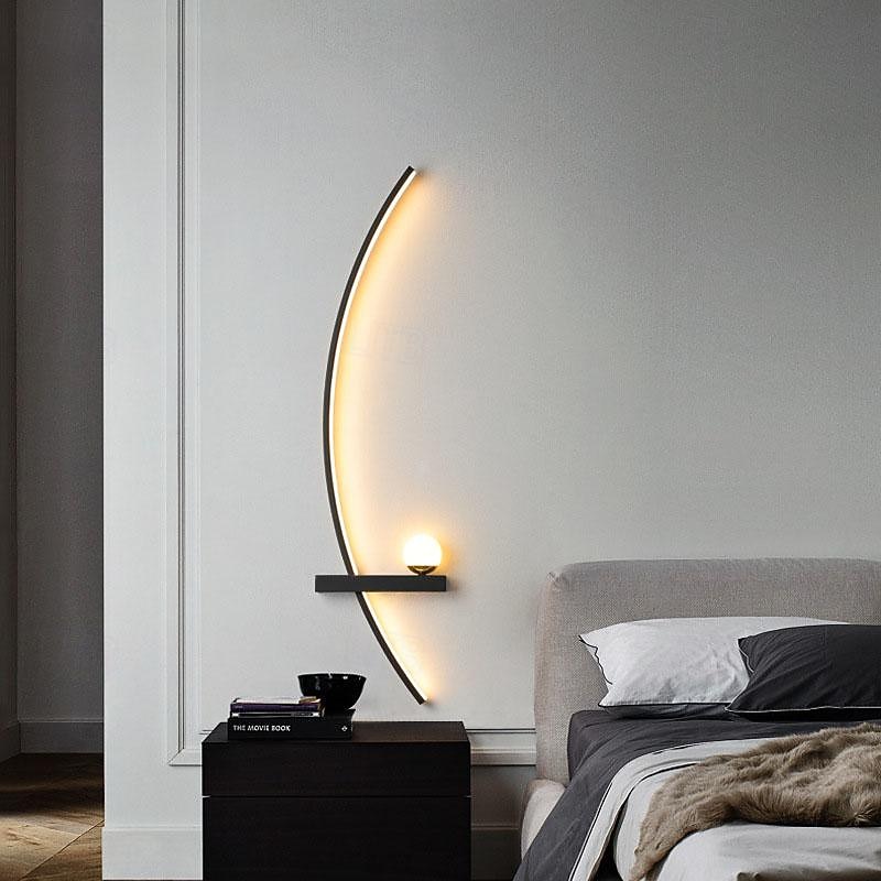 Modern Bedroom Parlor 55/83/105cm LED Wall Lamp Minimalist Stripes Decorative Wall Sconce for Bedroom Bedside Study Home Indoor Lighting 85-265V