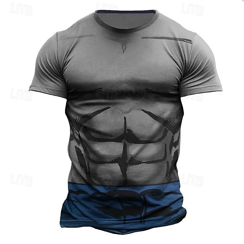 Funny Muscle T-shirt Print 3D Funny For Men's Adults' Carnival Masquerade 3D Print Street Casual Daily4