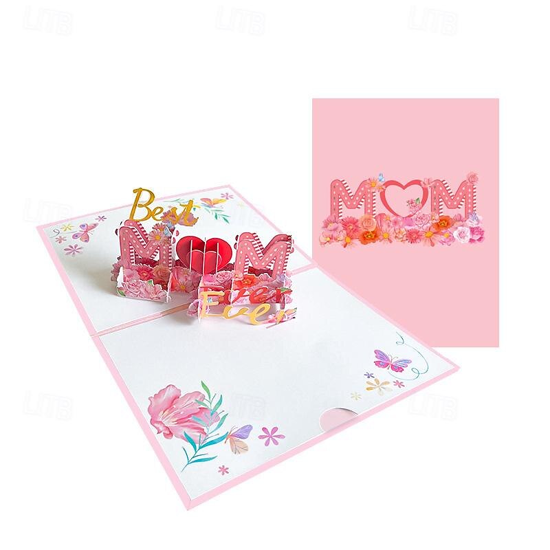 Mother's Day 3D Paper Carving Hollowed out Holiday Gratitude Gift for Mom Blessing Message Card2