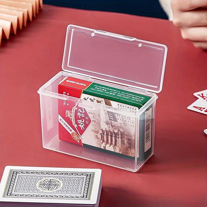 Transparent Plastic Card Storage Box: Ideal Organizer for Game Cards, ID Cards, Playing Cards, Business Cards, and More4