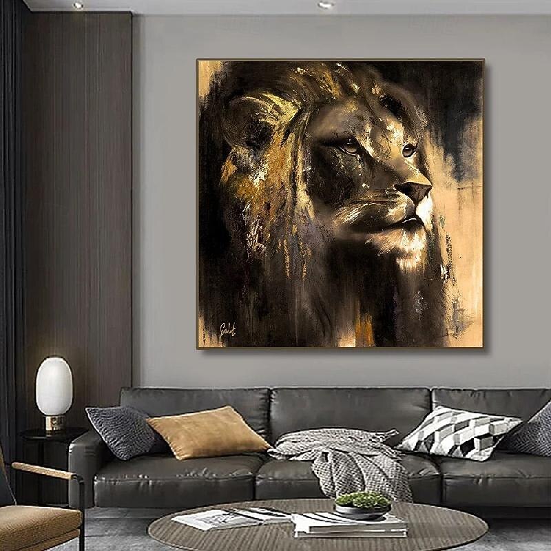 Hand painted Colorful Animal Canvas Lion  painting Wall Art art Artistic Animal Decor Lion painting Handmade Lion Oil Painting for living room artwork4