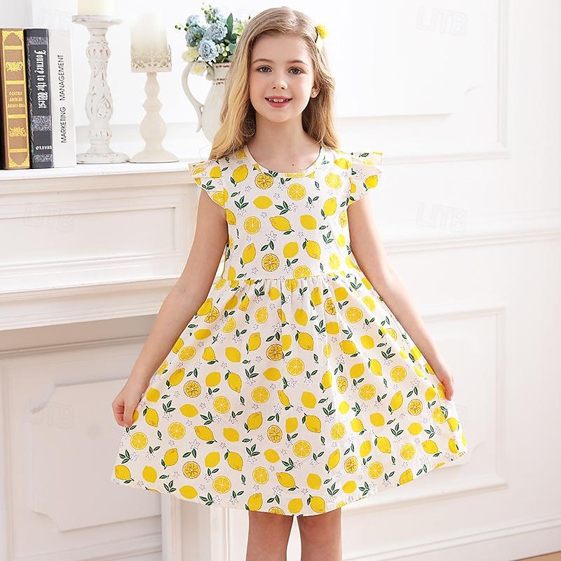 Kids Girls' Dress Graphic Sleeveless Party Outdoor Casual Fashion Princess skirt Polyester Summer Spring 4-13 Years