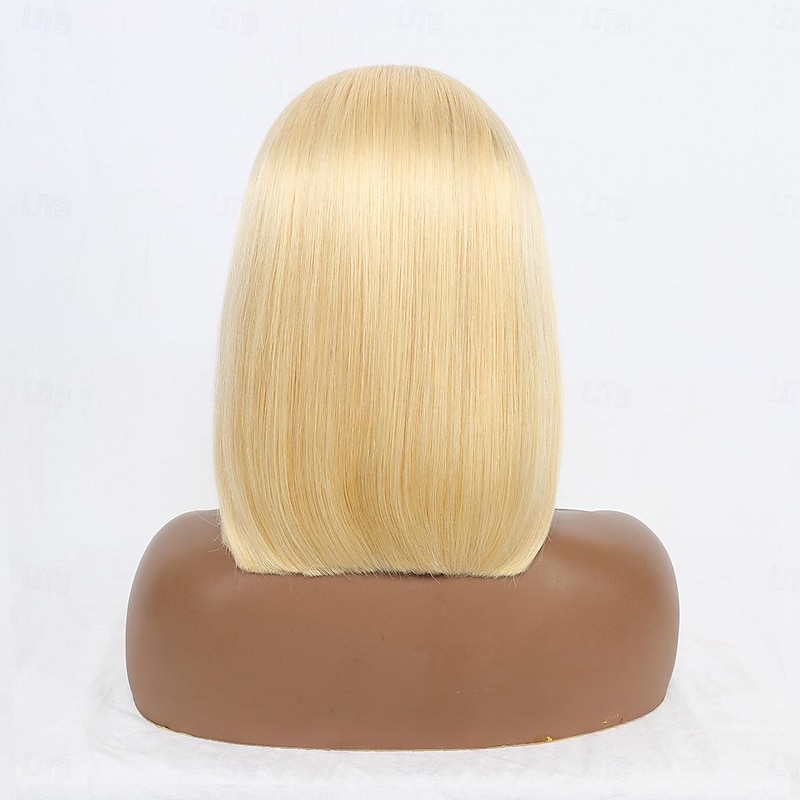 Blonde Bob Wig Human Hair 613 Bob Lace Front Wig Human Hair 13X4 Blonde Bob lace Front Wig Human Hair Pre Plucked Clored Bob Wig with Baby Hair 180% 10-12 inch4