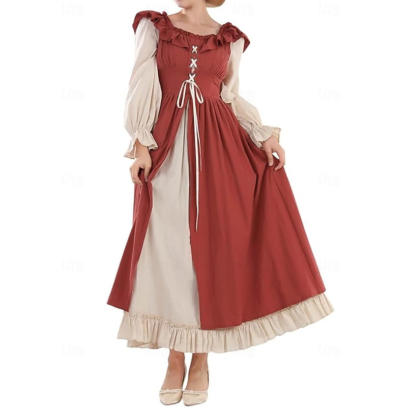 Medieval Renaissance Cocktail Dress Masquerade Prom Dress Outlander Fancy Dress Women's Celtic Pirate Fantasy Halloween Carnival Masquerade Party / Evening Festival Adults' Dress3