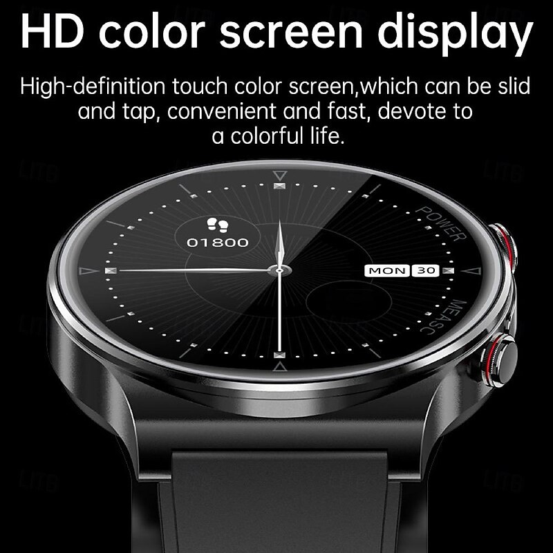 696 P70 Blood Glucose Watch Smart Watch 1.32 inch Smart Band Fitness Bracelet Bluetooth ECG+PPG Temperature Monitoring Pedometer Compatible with Android iOS Men Message Reminder IP 67 43mm Watch Case4