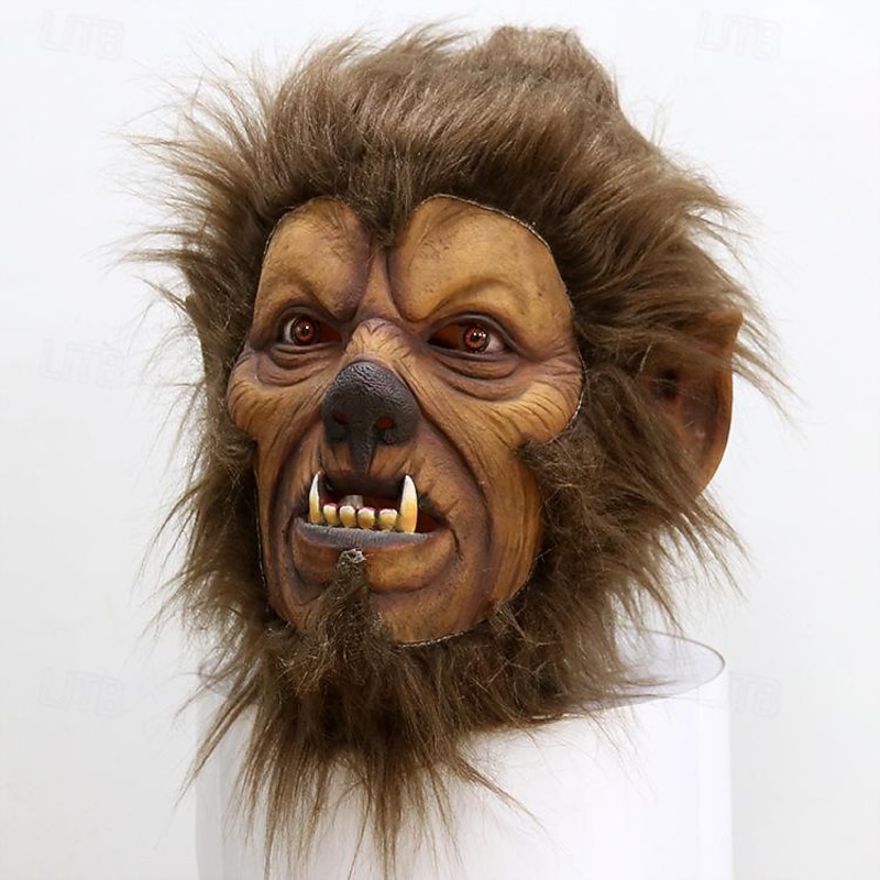 Werewolf Halloween Mask Halloween Props Carnival Mask Funny Halloween Adults' Men's Women's Halloween Carnival Easy Halloween Costumes Dress Up2