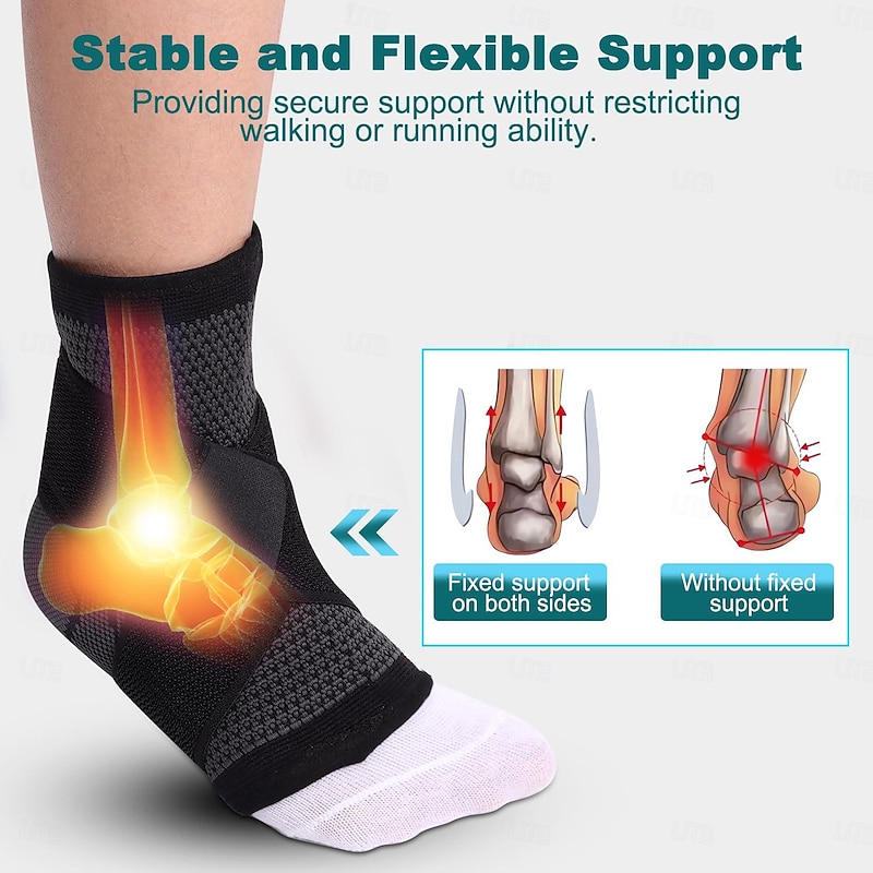 Ankle Brace, Achilles  Plantar Fasciitis Relief Compression Sleeve, Foot Brace with Ankle Support Strap for Women and Men, Heel Protector Wrap for Pain, Tendonitis  Sprain3