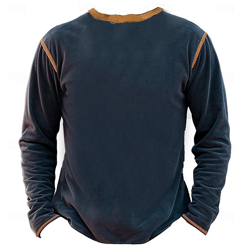 Men's Graphic Letter Henley Shirt Long Sleeve 3D Print Fashion Daily Casual Casual Holiday Going out Spring &  Fall Black Brown Army Green Dark Blue Henley Henley T-Shirt2