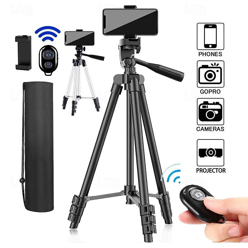 DSLR Tripod For Camera Phone Aluminum Travel Tripode Flexible Lightweight Light Stand Photography for Live Youtube Cellphone