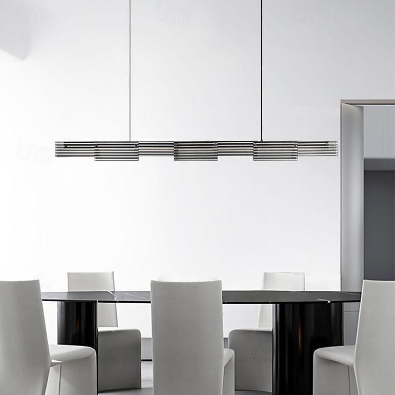 LED Pendant Light 128 cm Island Lights Dimmable Line Design Metal Glass Minimalist Painted Finishes Dining Room Kitchen Lights 110-240V