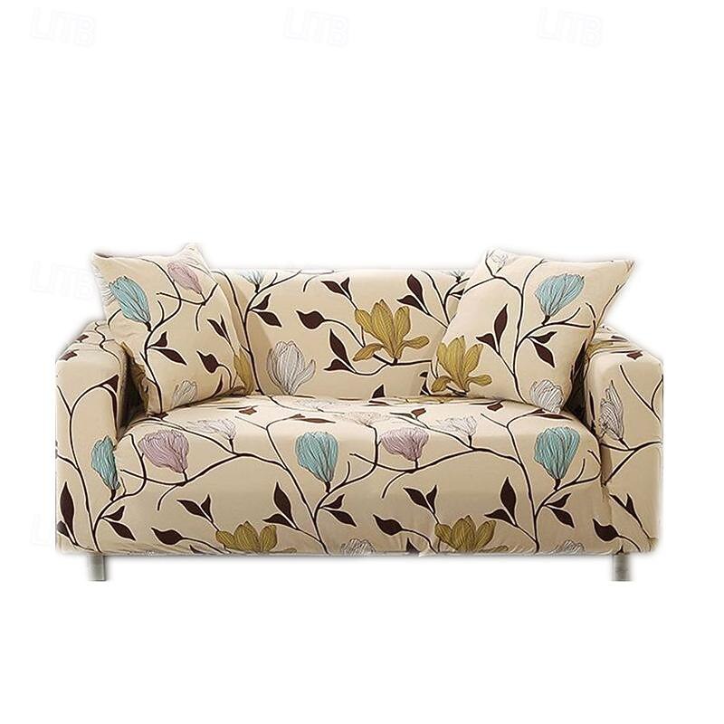 Printed Elastic Slipcover for Floral& Geometric Pattern Indoor Use Only4