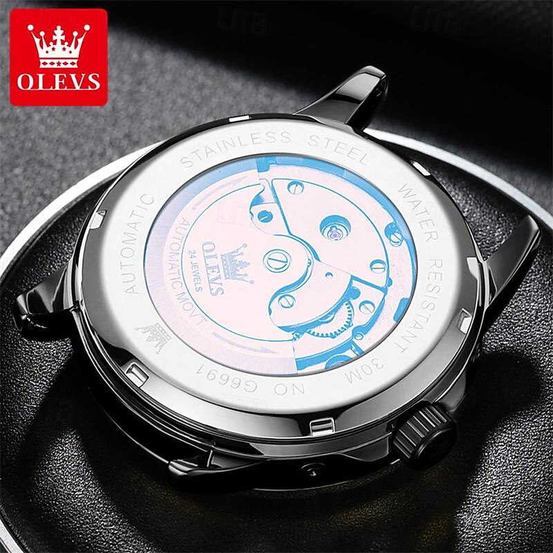 New Brand Olevs European Men'S Fashion Trend Business Watch Luminous Calendar 24-Hour Indication Week Multi-Functional Mechanical Watch Steel Band Waterproof Sports Casual Men'S Watch4