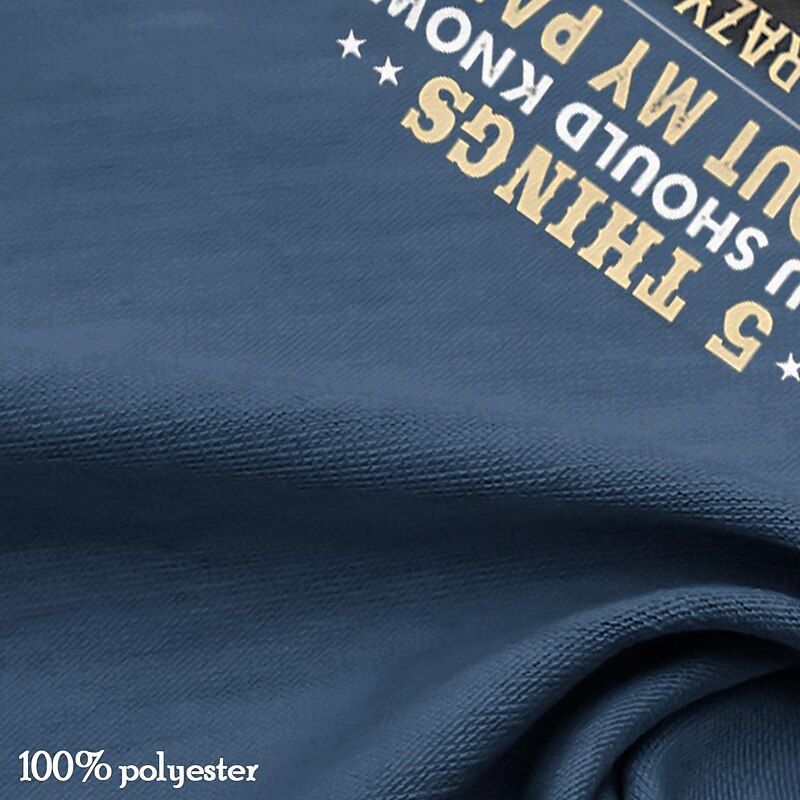 Mens Funny Papa Gift Graphic Tee - '5 Things You Should Know About My Protective Dad' Henley Short Sleeve T-Shirt3