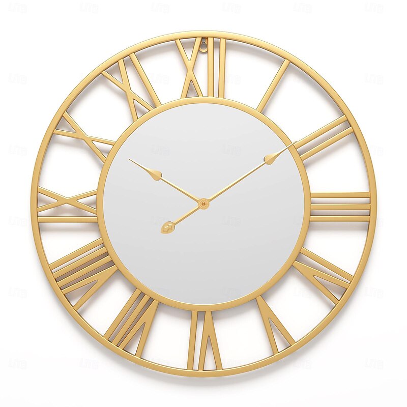 Scandinavian Modern Wind Creative Roman Numerals Mirror Fashion Wall Clock Bedroom Study Decorative Clock Hanging Wall Clock 40cm 50cm2