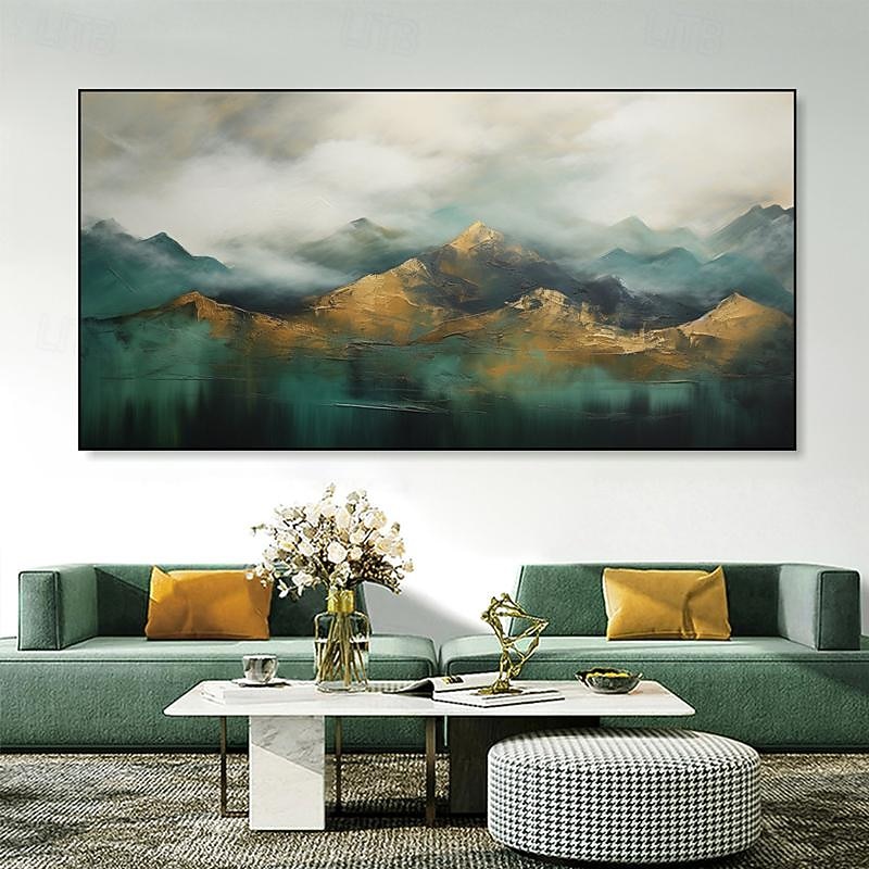 Handmade Landscape Wall Art Gold Mountains 3D Heavy Textured Oil Painting Modern Abstract Artwork Canvas Pictures Home Decor No Frame4