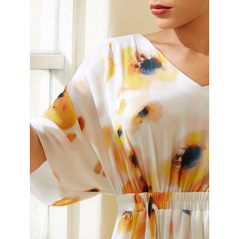 Satin Loose Floral Print Maxi Dress3